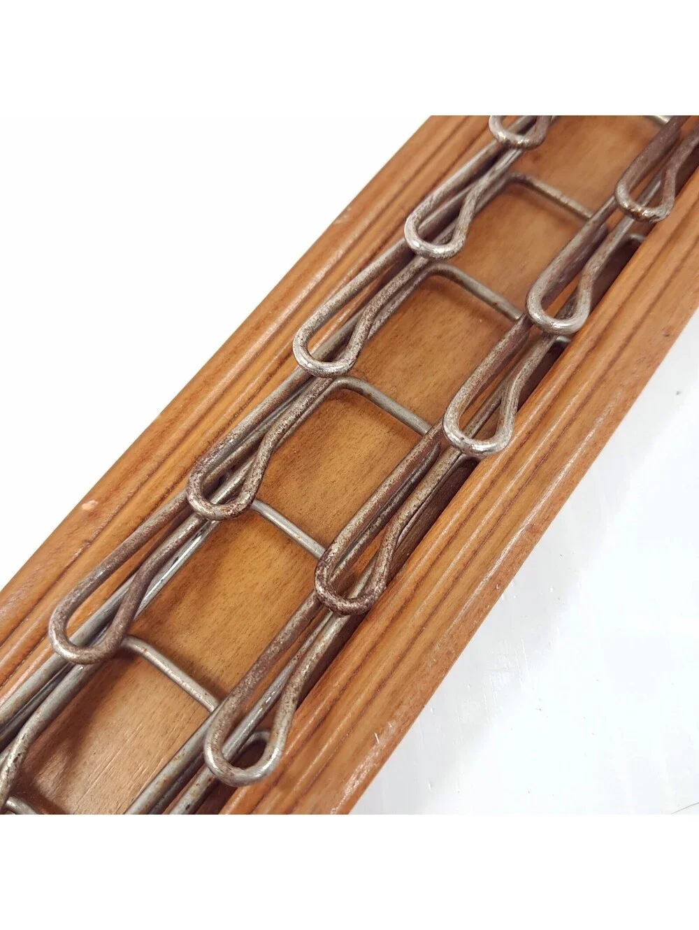 Vintage Tie Rack Belt Rack Tie Organizer Wood metal 13 Hooks organizer wall hook